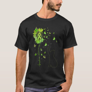 Camiseta Sensibilización sobre linfoma de tira verde de gat