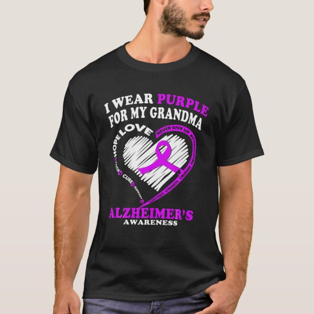 Camiseta Sensibilización sobre los Alzheimers - Uso Púrpura (Anverso)