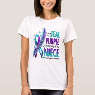 Camiseta Sensibilización suicida Con La Que Uso Morado Verd