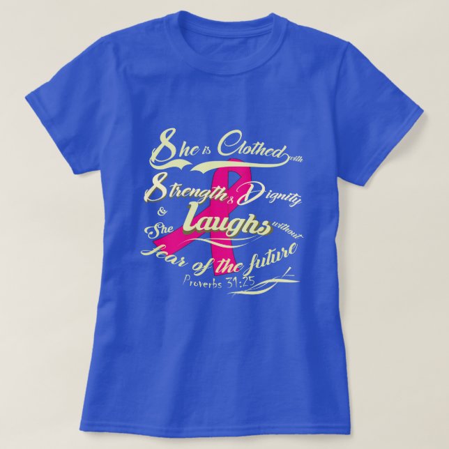 Camiseta Sensibilización temeraria sobre el cáncer de mama (Diseño del anverso)