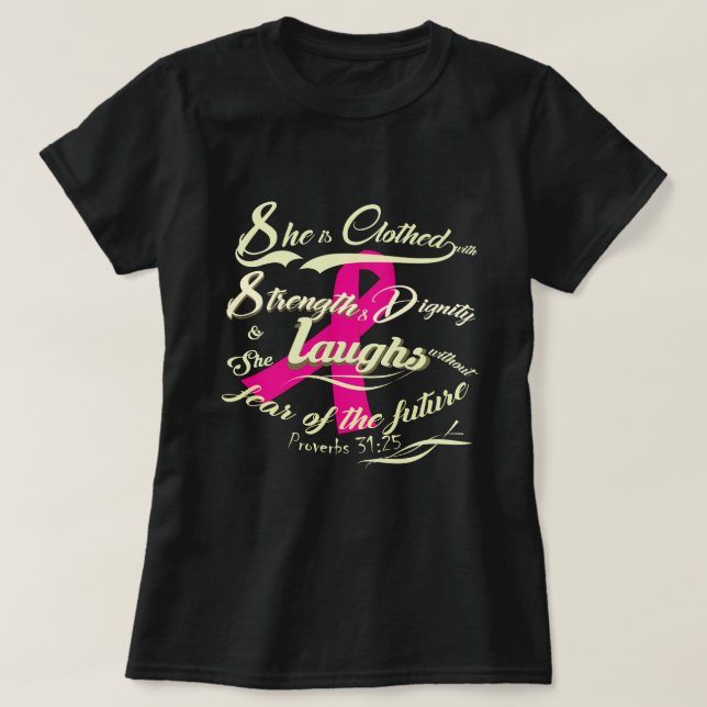 Camiseta Sensibilización temeraria sobre el cáncer de mama (Diseño del anverso)