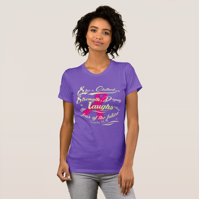Camiseta Sensibilización temeraria sobre el cáncer de mama (Anverso completo)