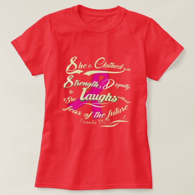 Camiseta Sensibilización temeraria sobre el cáncer de mama (Diseño del anverso)