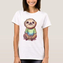 Camiseta Sentación de eslogan sonriente feliz relajada