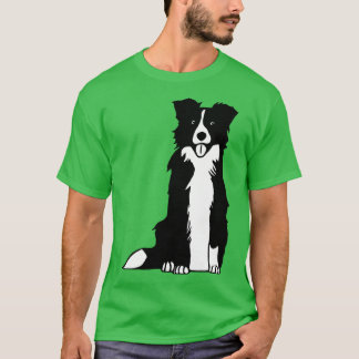 Camiseta Sentación de Perro Collie de borde
