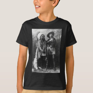Camiseta Sentada Bull y retrato de Buffalo Bill a partir de
