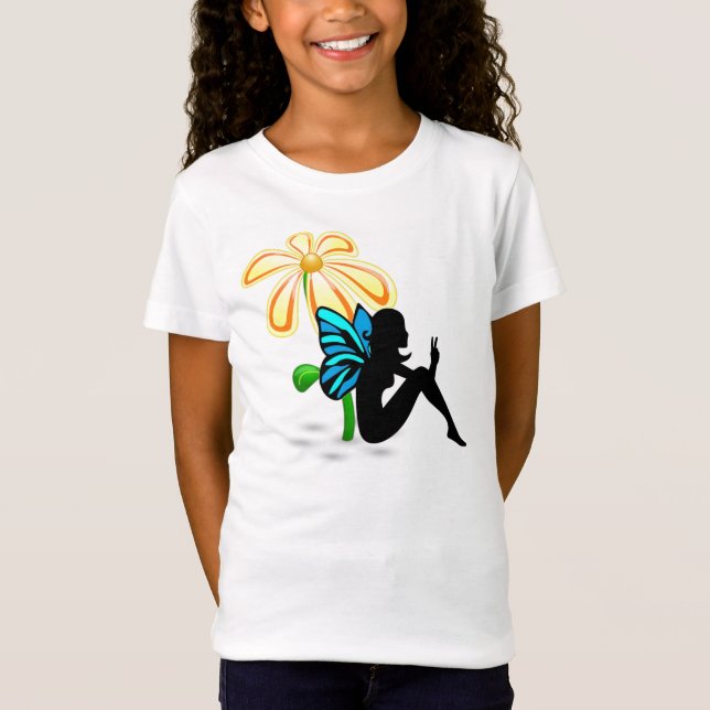 Camiseta Sentada de hadas de la paz debajo de una flor (Anverso)
