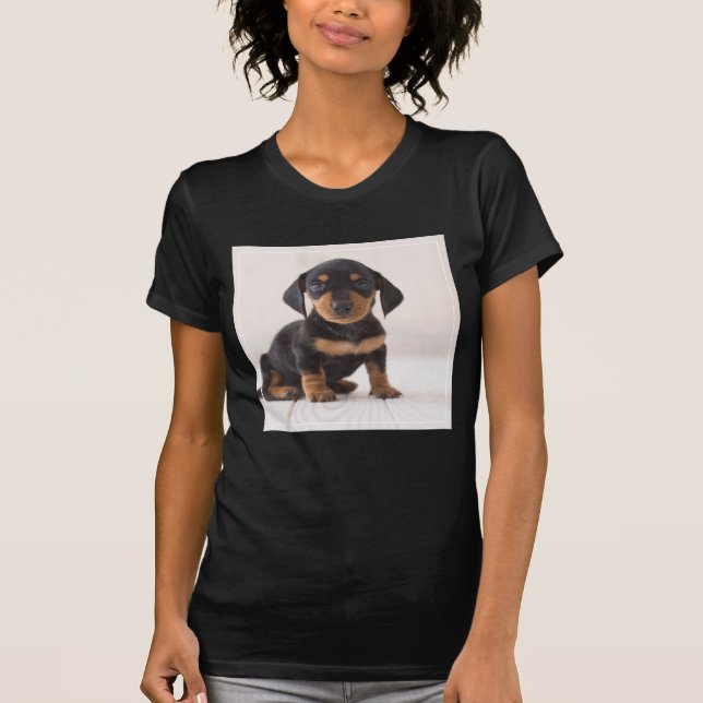 Camiseta Sentada miniatura del Dachshund (Anverso)