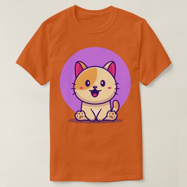 Camiseta Sentado de gato corto (Diseño del anverso)