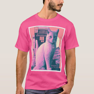 Camiseta Sentado De Gatos De La Casa De Punk Psicodélico De