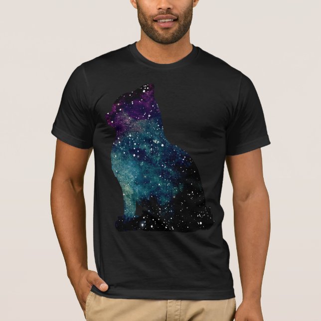 Camiseta Sentado en gatos de galaxia (Anverso)