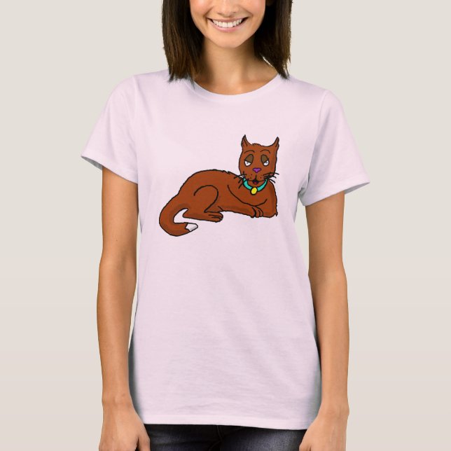 Camiseta Sentado para gato personalizado (Anverso)