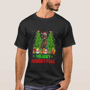 Camiseta Sentadores irlandeses Perro Árbol de Navidad ilumi