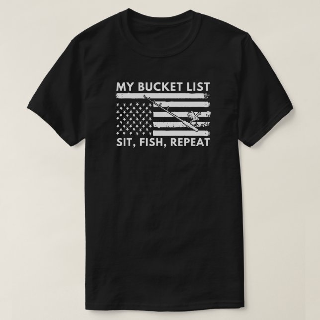 Camiseta Sentarse Fish Repetir | Pesca de hielo (Diseño del anverso)