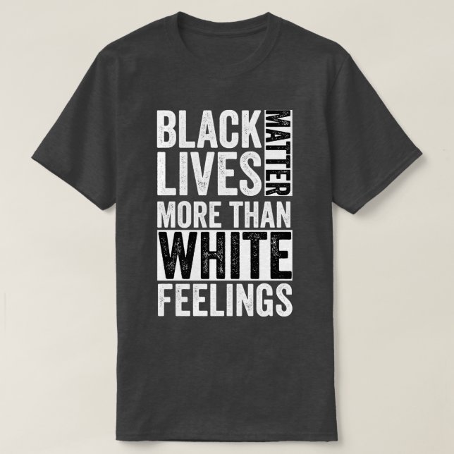 Camiseta Sentimientos más negros que blancos (Diseño del anverso)