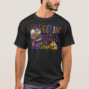 Camiseta Sentir Brujería Halloween Tocante Calabaza Trick O