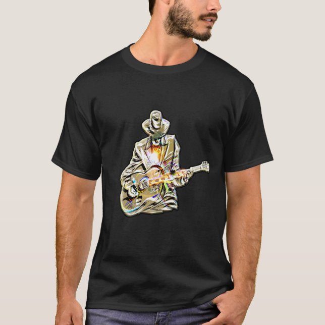 Camiseta Sentir el Blues - Guitarra artística (Anverso)