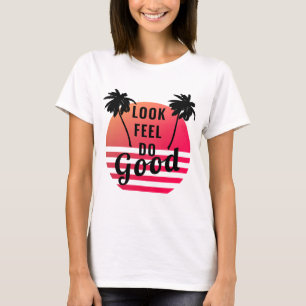 Camiseta Sentir Mirar Hacer Buen Verano Atardecer Palmas Po
