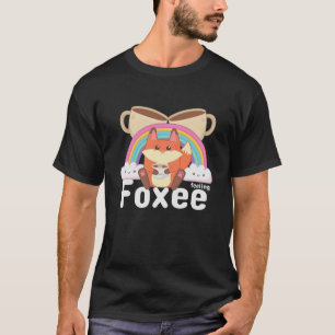 Camiseta Sentirse foxee Lindo Kawaii Zorro Café