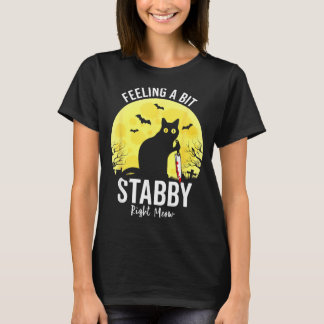 Camiseta Sentirse un Poco Agresivo Ahora Gato Negro Diverti