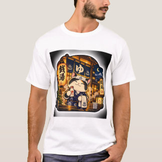Camiseta Sento Night Cat | Baño Japonés Retro