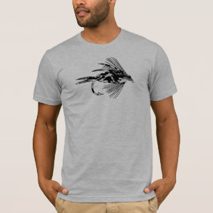 Camiseta Señuelo negro de la pesca con mosca de Camo