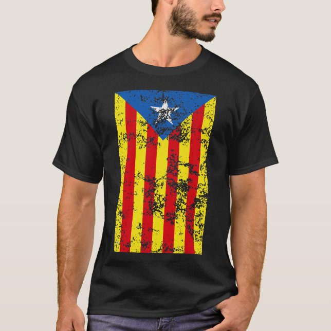 Camiseta Senyera Estelada Blava Antiga (Anverso)