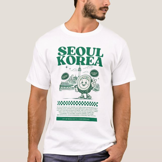 Camiseta Seoul South Korea Retro City Kimbap  (Anverso)