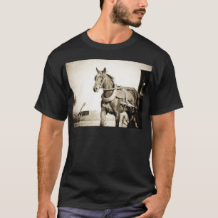 Camiseta Sepia Amish Caballo Y Carruaje