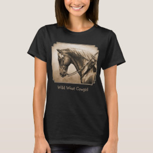 Camiseta Sepia antigua foto de caballo de Rancho Occidental