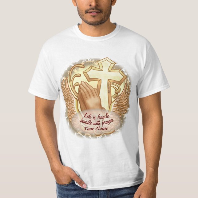 Camiseta Sepia Prayer Hands Christian (Anverso)