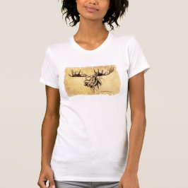 Camiseta Sepia principal del dibujo de los alces