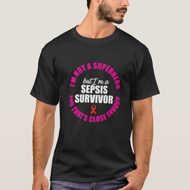 Camiseta Sepsis Awareness Hero Warrior Survivor Support (Anverso)
