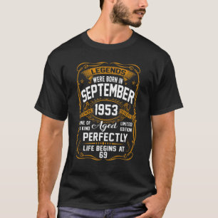Camiseta Septiembre 1953 69º cumpleaños Hombres de 69 años 