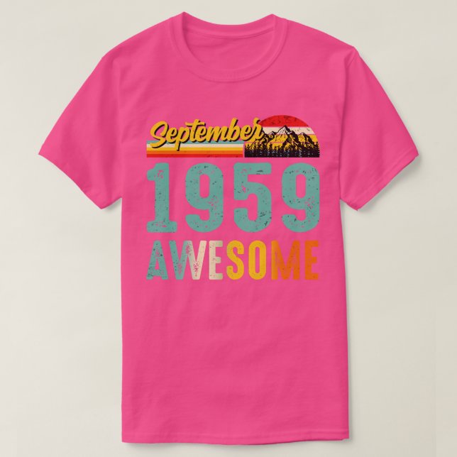 Camiseta Septiembre 1959 Nacimiento Regalo Shirt Vintage Se (Diseño del anverso)