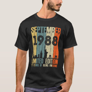 Camiseta Septiembre 1988 35 Cumpleaños 35 Años 1988 Nacimie