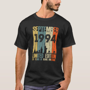Camiseta Septiembre 1994 29 Cumpleaños 29 Años Nacimiento 1
