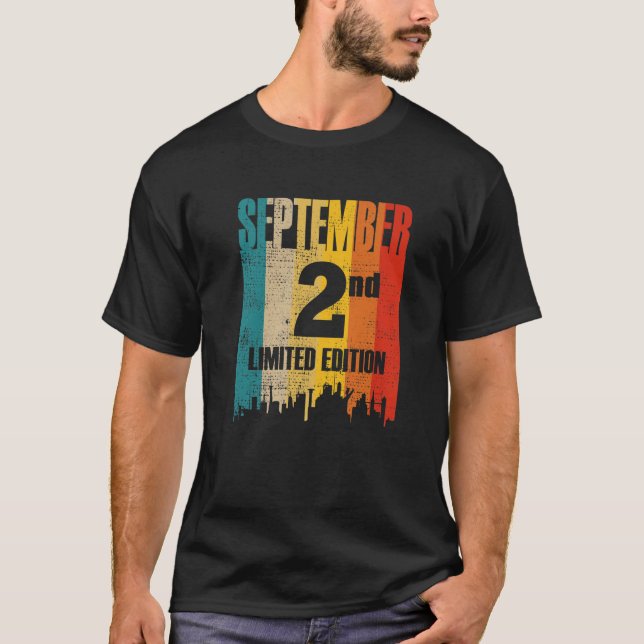 Camiseta Septiembre 2 Edición Limitada Mes 9 Día 2 Retro Vi (Anverso)