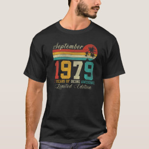 Camiseta Septiembre 43 Años Vintage 1979 43º cumpleaños