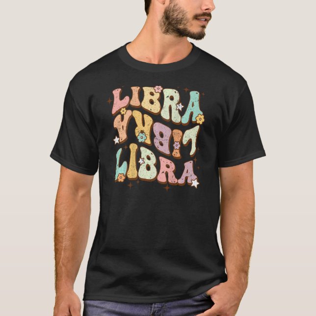 Camiseta Septiembre A Octubre Cumpleaños Groovy Retro Libra (Anverso)