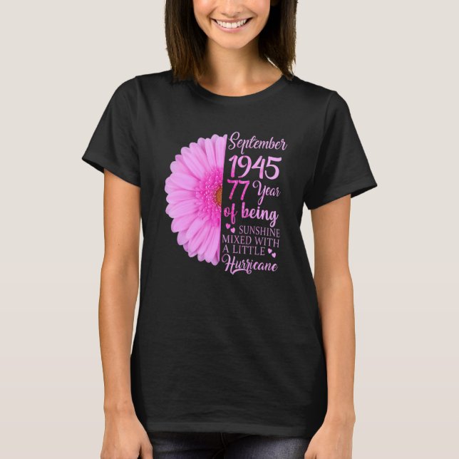 Camiseta Septiembre Chica 1945 77 años 77 cumpleaños (Anverso)