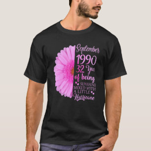 Camiseta Septiembre Chica 1990 32 años de edad 32 años