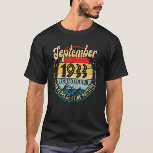 Camiseta Septiembre de 1933 89º cumpleaños 89 años