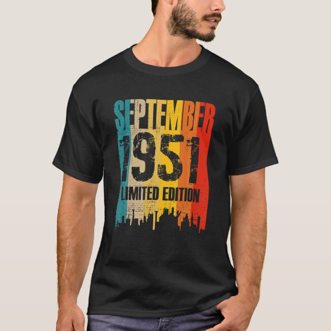 Camiseta Septiembre de 1951 70 años Cumpleaños Limited Edit (Anverso)