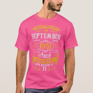Camiseta Septiembre de 1951 71º cumpleaños hombres de 71 añ