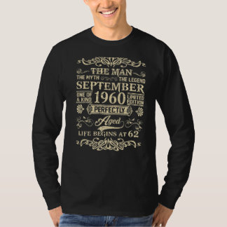 Camiseta Septiembre de 1960 Leyenda de Mitos del Hombre 62º
