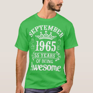 Camiseta Septiembre De 1965 Feliz Cumpleaños 55 Años De Ser