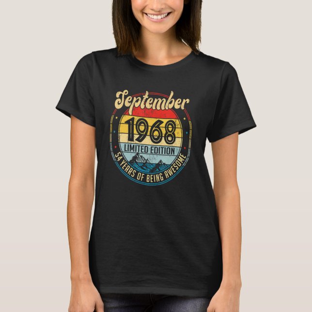 Camiseta Septiembre de 1968 54º cumpleaños 54 años (Anverso)