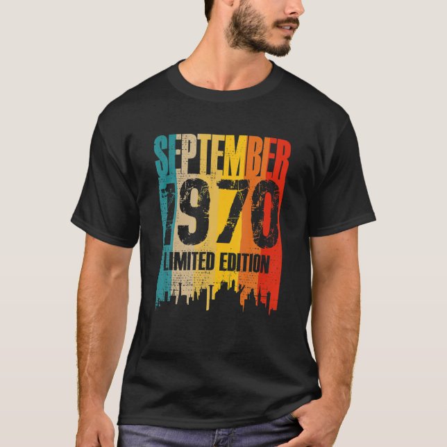 Camiseta Septiembre de 1970 51 años Cumpleaños Limited Edit (Anverso)