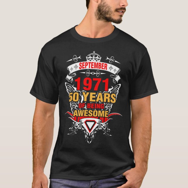 Camiseta Septiembre de 1971 50 años de ser asombroso (Anverso)
